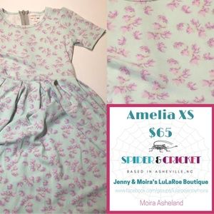 LuLaRoe Amelia XS Dress, Blue Floral print BNWT